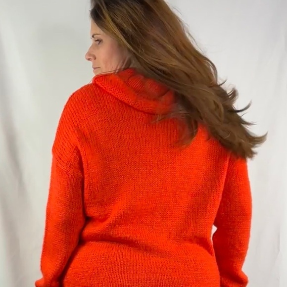 Jones New York Collect Orange Sparkle Orange  Cowl Neck Sweater - Picture 3 of 11
